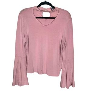 Earthbound Pink Bell-Sleeved Top